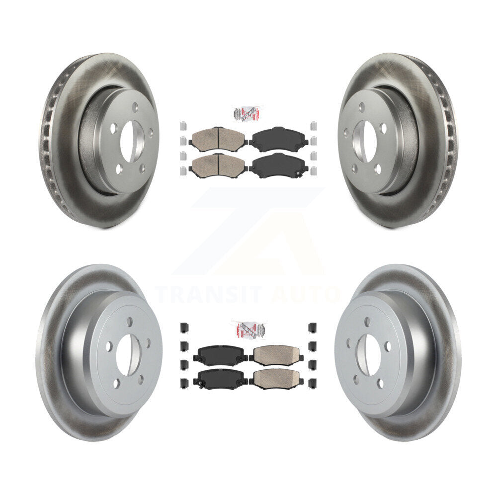 Front Rear Ceramic Pads And Coated Disc Brake Rotors Kit For Jeep Liberty Dodge Nitro KGA-102996