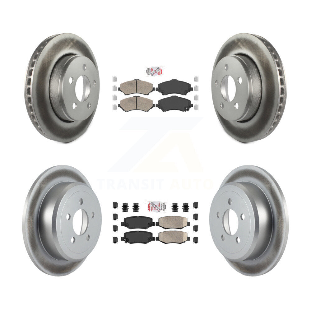 Front Rear Ceramic Pads And Coated Disc Brake Rotors Kit For Jeep Liberty Dodge Nitro KGA-102998