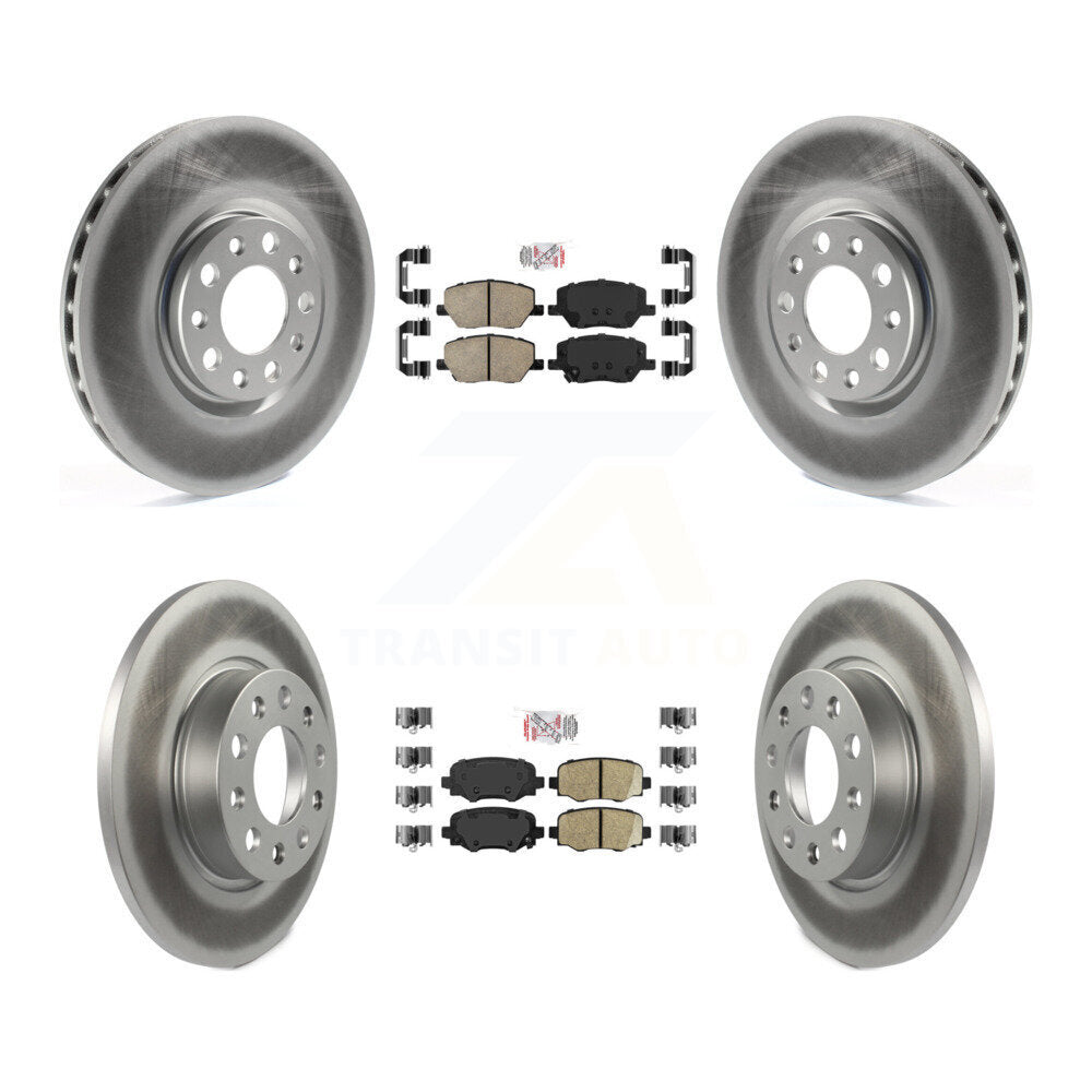 Front Rear Ceramic Pads And Coated Disc Brake Rotors Kit For Jeep Renegade Fiat 500X KGA-103004