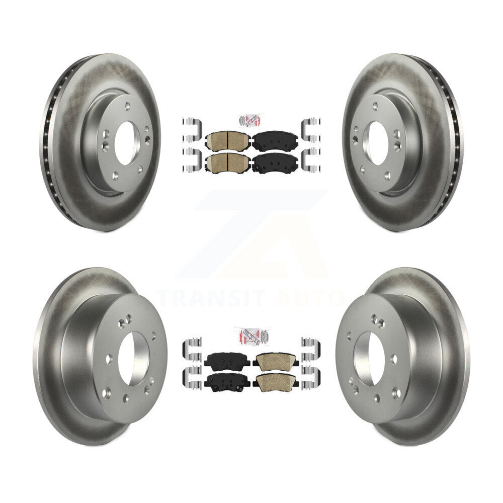 Front Rear Ceramic Pads And Coated Disc Brake Rotors Kit For 2012-2013 Kia Soul KGA-103006