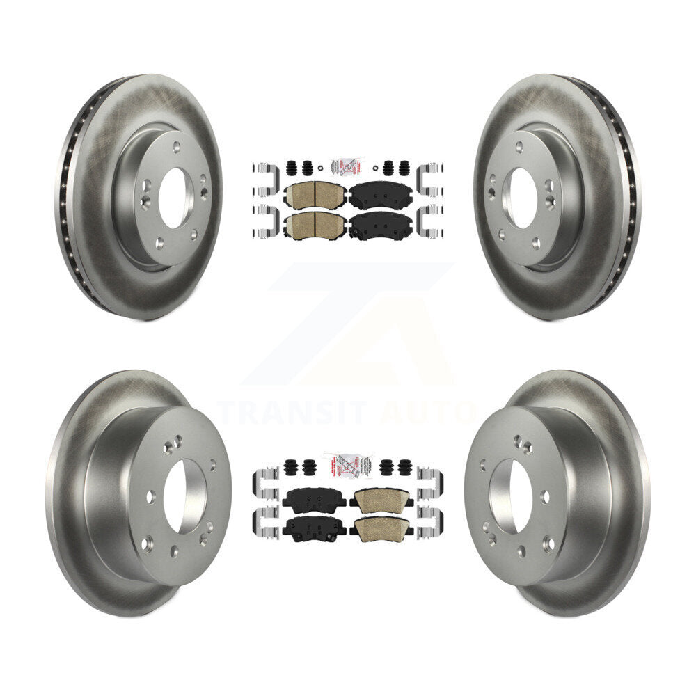 Front Rear Ceramic Pads And Coated Disc Brake Rotors Kit For 2012-2013 Kia Soul KGA-103007