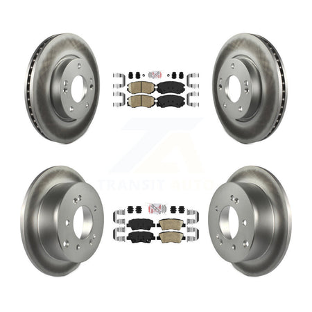 Front Rear Ceramic Pads And Coated Disc Brake Rotors Kit For 2012-2013 Kia Soul KGA-103007
