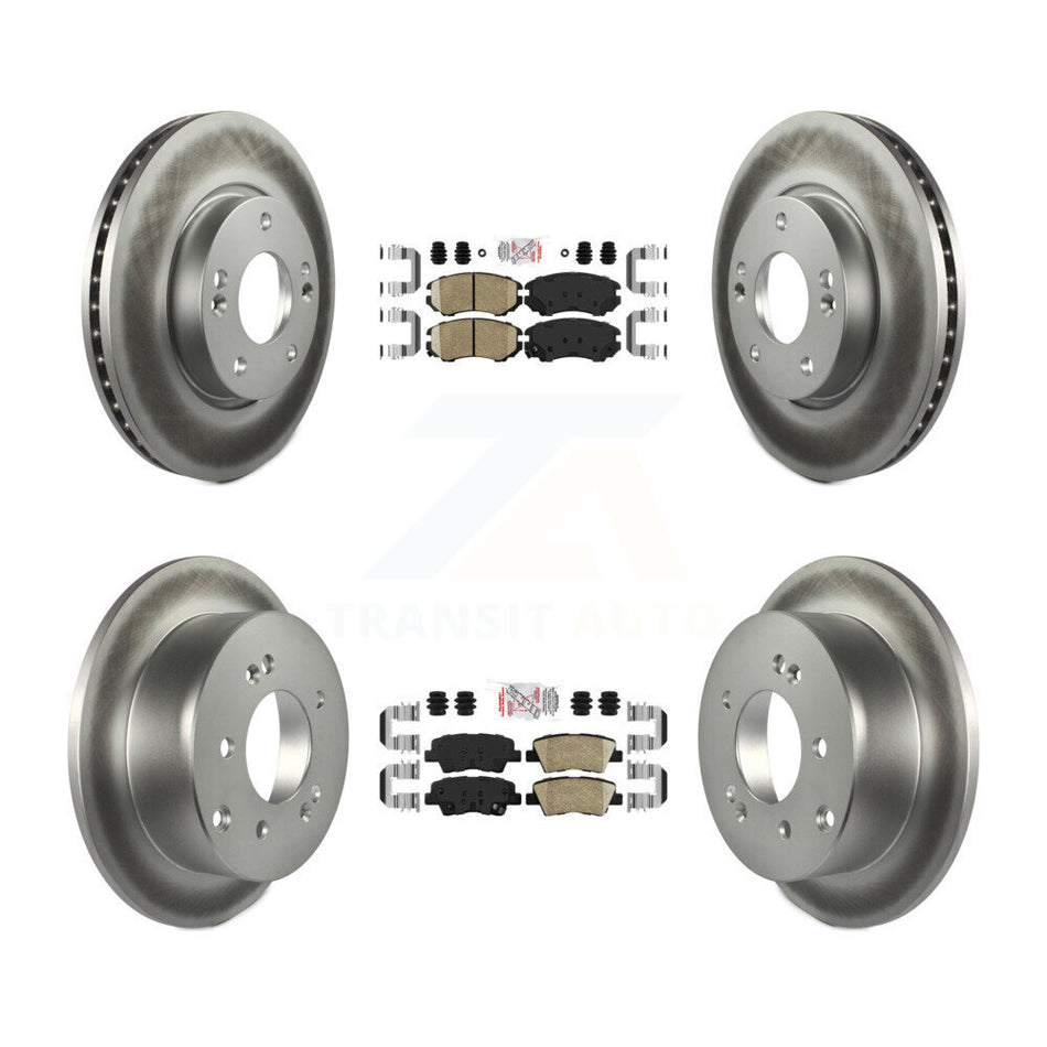 Front Rear Ceramic Pads And Coated Disc Brake Rotors Kit For 2012-2013 Kia Soul KGA-103007