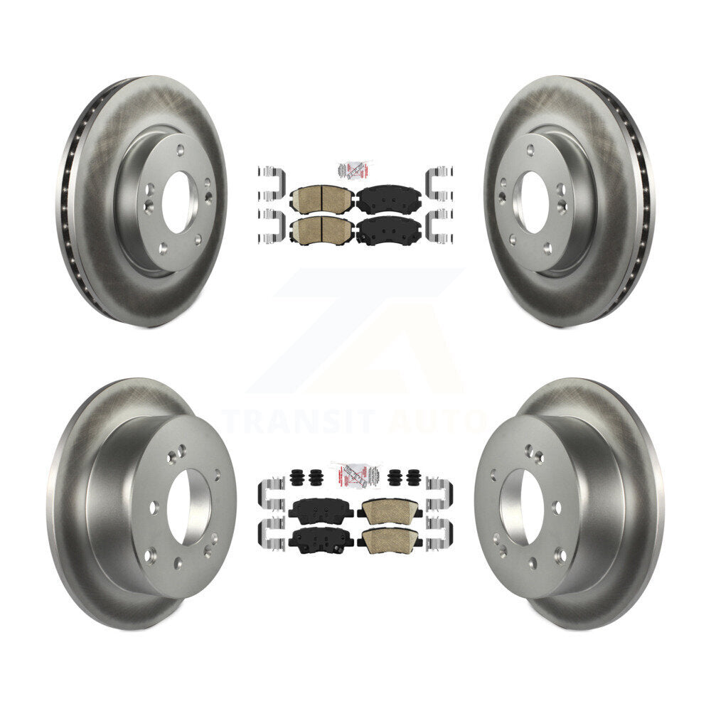 Front Rear Ceramic Pads And Coated Disc Brake Rotors Kit For 2012-2013 Kia Soul KGA-103008
