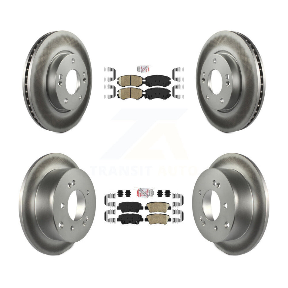 Front Rear Ceramic Pads And Coated Disc Brake Rotors Kit For 2012-2013 Kia Soul KGA-103008