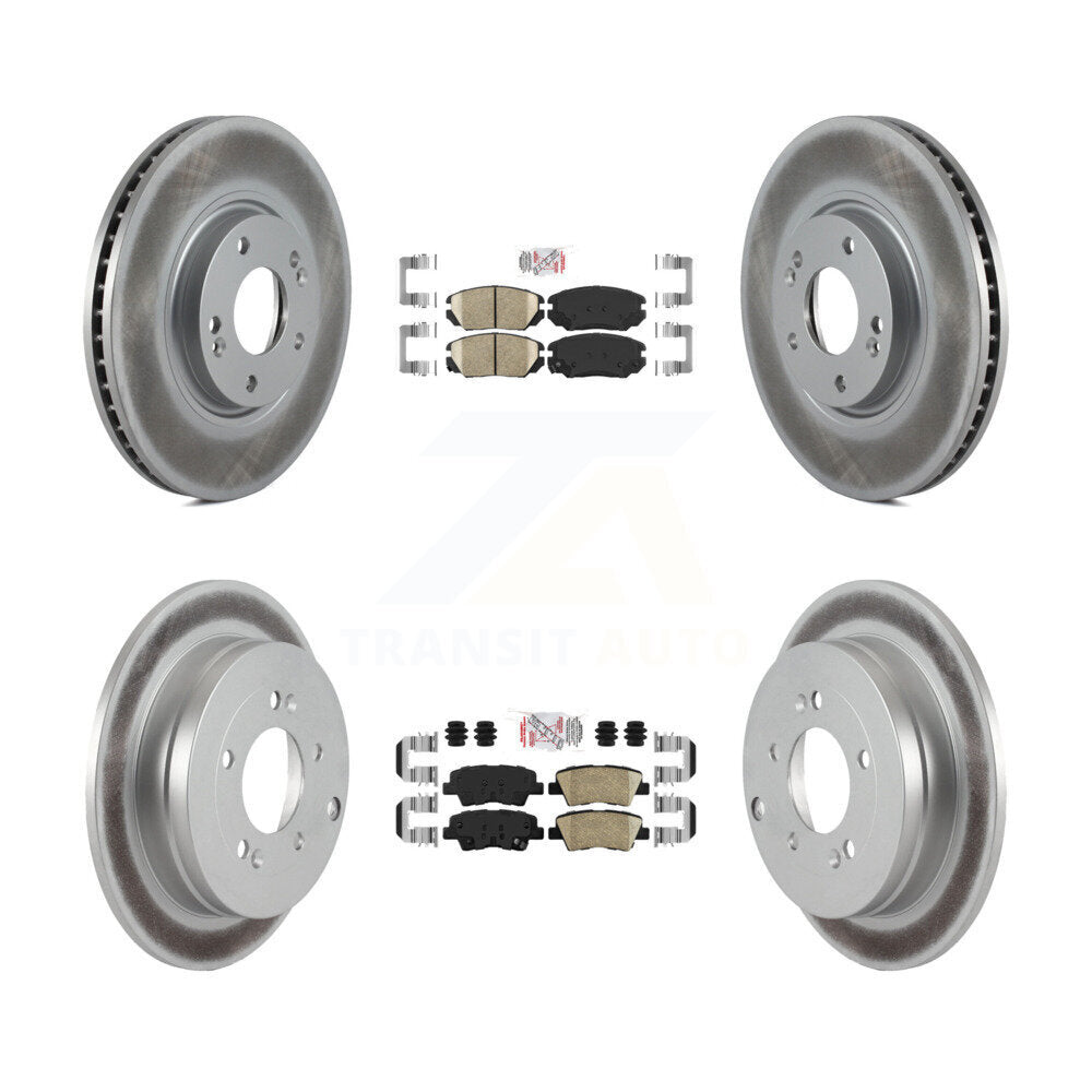Front Rear Ceramic Pads And Coated Disc Brake Rotors Kit For 2007-2009 Kia Amanti KGA-103011