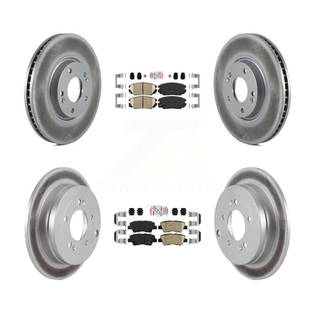 Front Rear Ceramic Pads And Coated Disc Brake Rotors Kit For 2007-2009 Kia Amanti KGA-103012