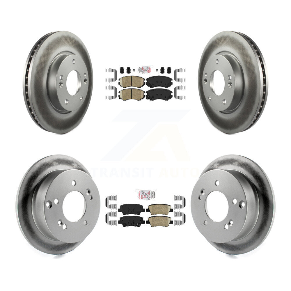Front Rear Ceramic Pads And Coated Disc Brake Rotors Kit For Hyundai Sonata 2.4L KGA-103013