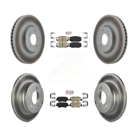 Front Rear Ceramic Pads And Coated Disc Brake Rotors Kit For Hyundai Sonata 3.3L KGA-103015