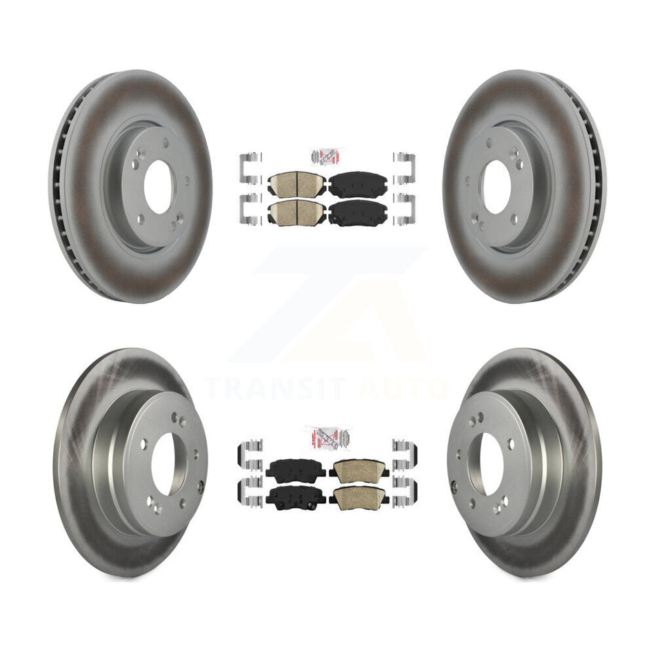 Front Rear Ceramic Pads And Coated Disc Brake Rotors Kit For Hyundai Sonata 3.3L KGA-103015