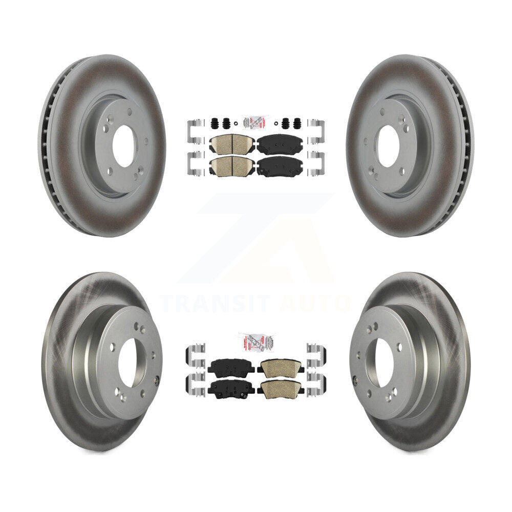 Front Rear Ceramic Pads And Coated Disc Brake Rotors Kit For Hyundai Sonata 3.3L KGA-103016