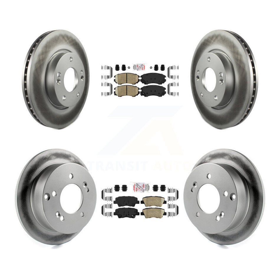 Front Rear Ceramic Pads And Coated Disc Brake Rotors Kit For Hyundai Sonata 2.4L KGA-103017