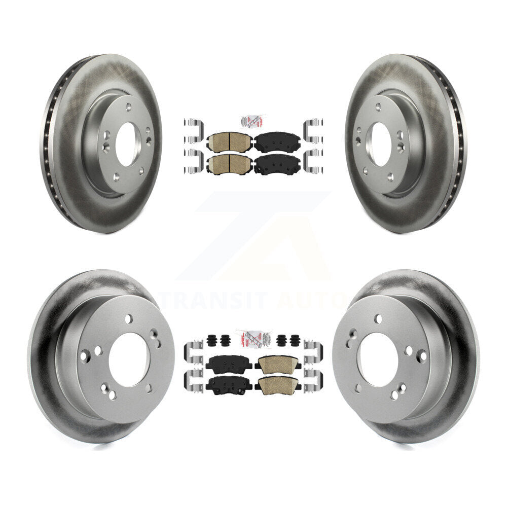 Front Rear Ceramic Pads And Coated Disc Brake Rotors Kit For Hyundai Sonata 2.4L KGA-103018