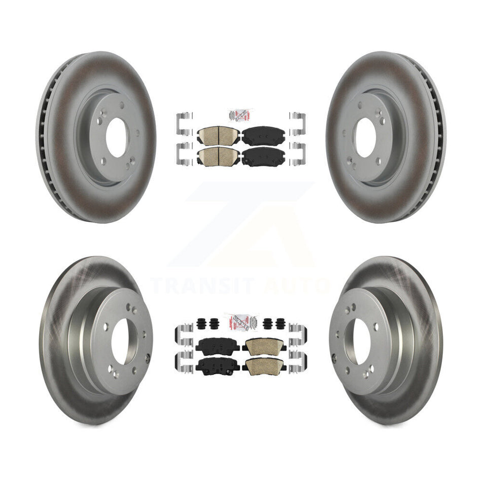 Front Rear Ceramic Pads And Coated Disc Brake Rotors Kit For Hyundai Sonata 3.3L KGA-103019