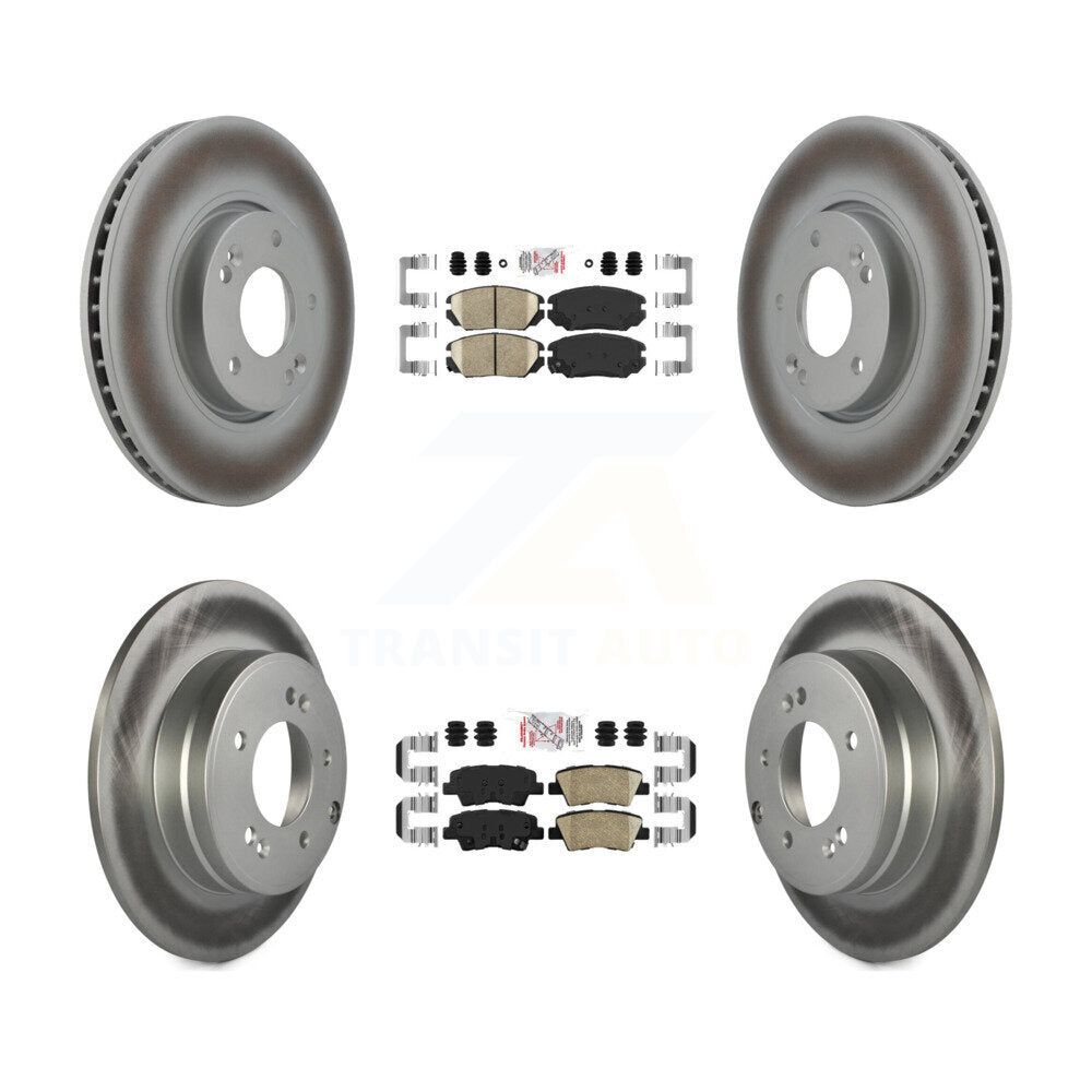 Front Rear Ceramic Pads And Coated Disc Brake Rotors Kit For Hyundai Sonata 3.3L KGA-103020