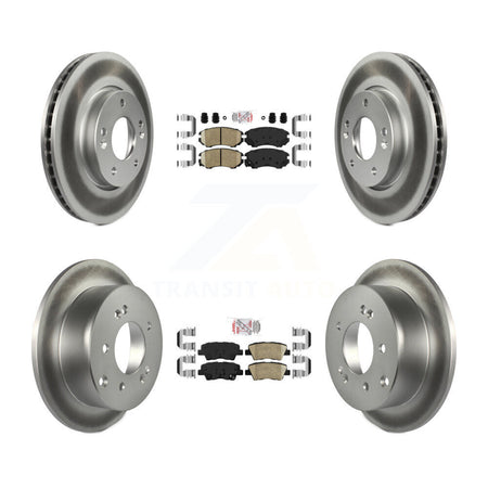 Front Rear Ceramic Pads And Coated Disc Brake Rotors Kit For 2010-2011 Kia Soul 2.0L KGA-103021