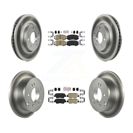 Front Rear Ceramic Pads And Coated Disc Brake Rotors Kit For 2010-2011 Kia Soul 2.0L KGA-103023