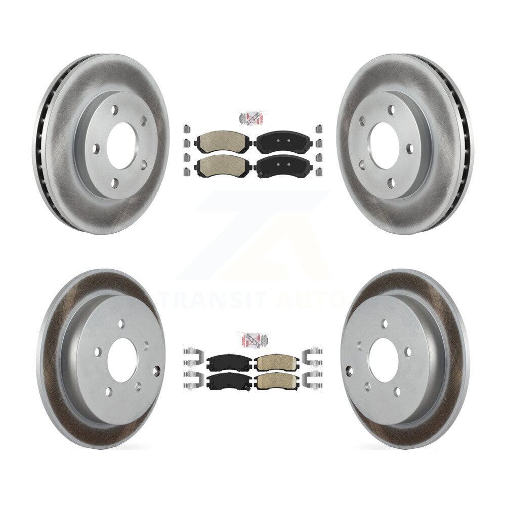 Front Semi-Metallic Rear Ceramic Pad Coated Brake Rotors Kit For Buick Rendezvous Pontiac KGA-103026