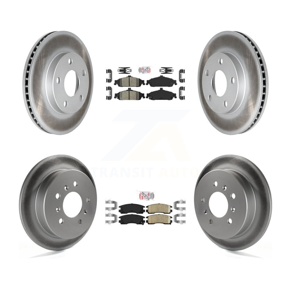 Front Rear Ceramic Pad Coated Disc Brake Rotors Kit For Pontiac Grand Am Oldsmobile Alero KGA-103029