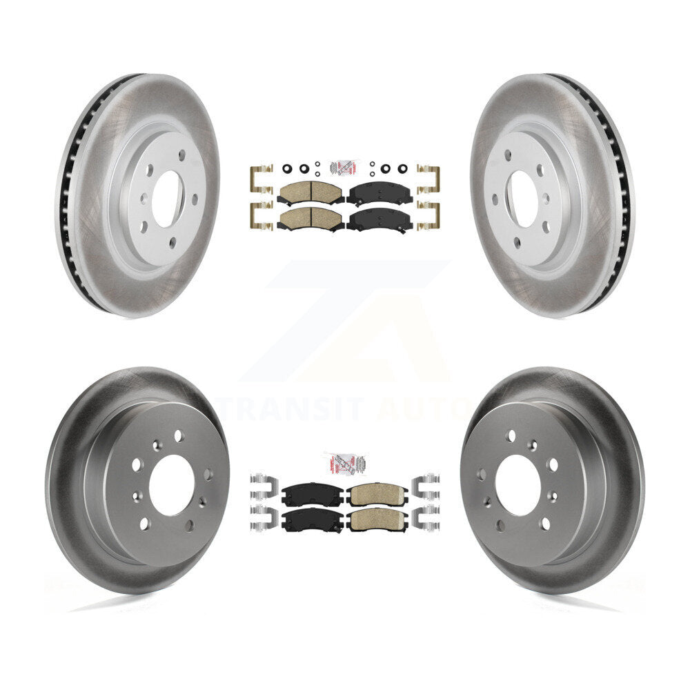 Front Rear Ceramic Pads And Coated Disc Brake Rotors Kit For Chevrolet Impala Monte Carlo KGA-103031