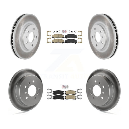 Front Rear Ceramic Pads And Coated Disc Brake Rotors Kit For Chevrolet Impala Monte Carlo KGA-103031