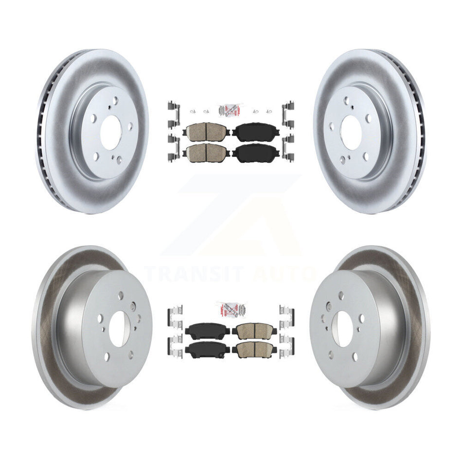 Front Rear Ceramic Pads And Coated Disc Brake Rotors Kit For 2004-2010 Toyota Sienna KGA-103038