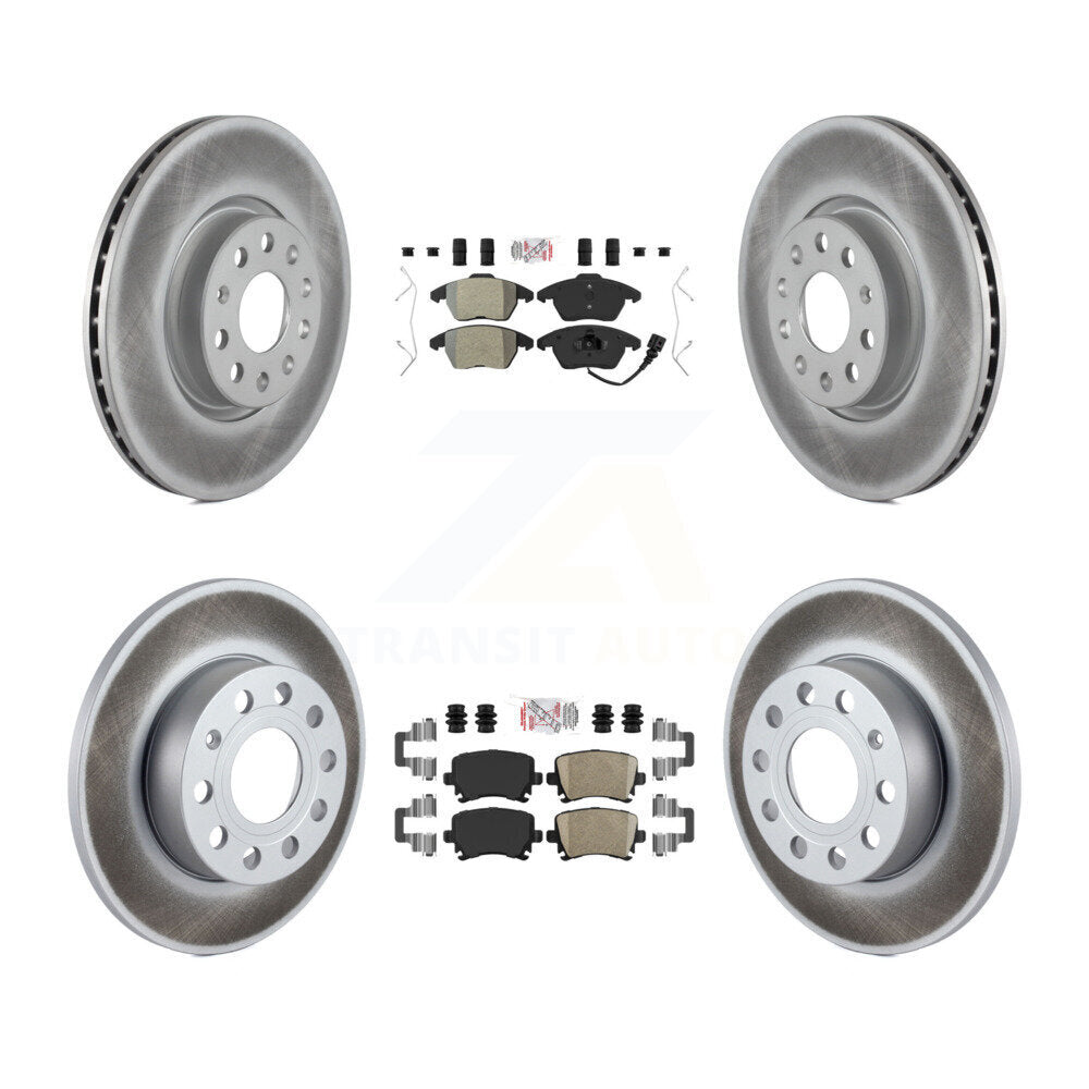 Front Semi-Metallic Rear Ceramic Pad Coated Brake Rotor Kit For Volkswagen Rabbit Audi A3 KGA-103039