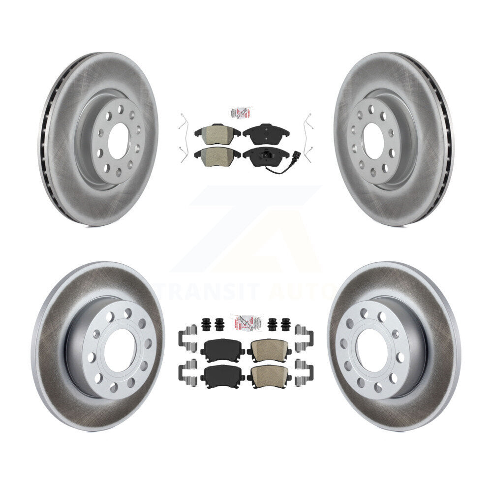 Front Semi-Metallic Rear Ceramic Pad Coated Brake Rotor Kit For Volkswagen Rabbit Audi A3 KGA-103040