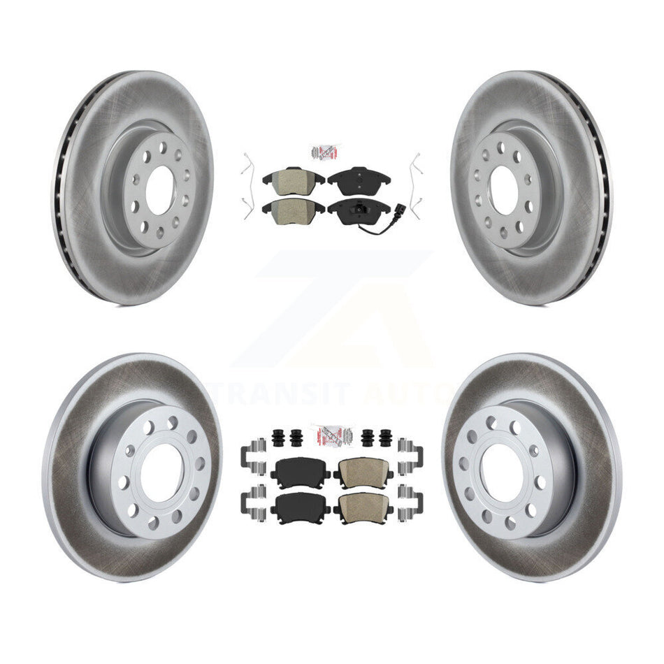 Front Semi-Metallic Rear Ceramic Pad Coated Brake Rotor Kit For Volkswagen Rabbit Audi A3 KGA-103040