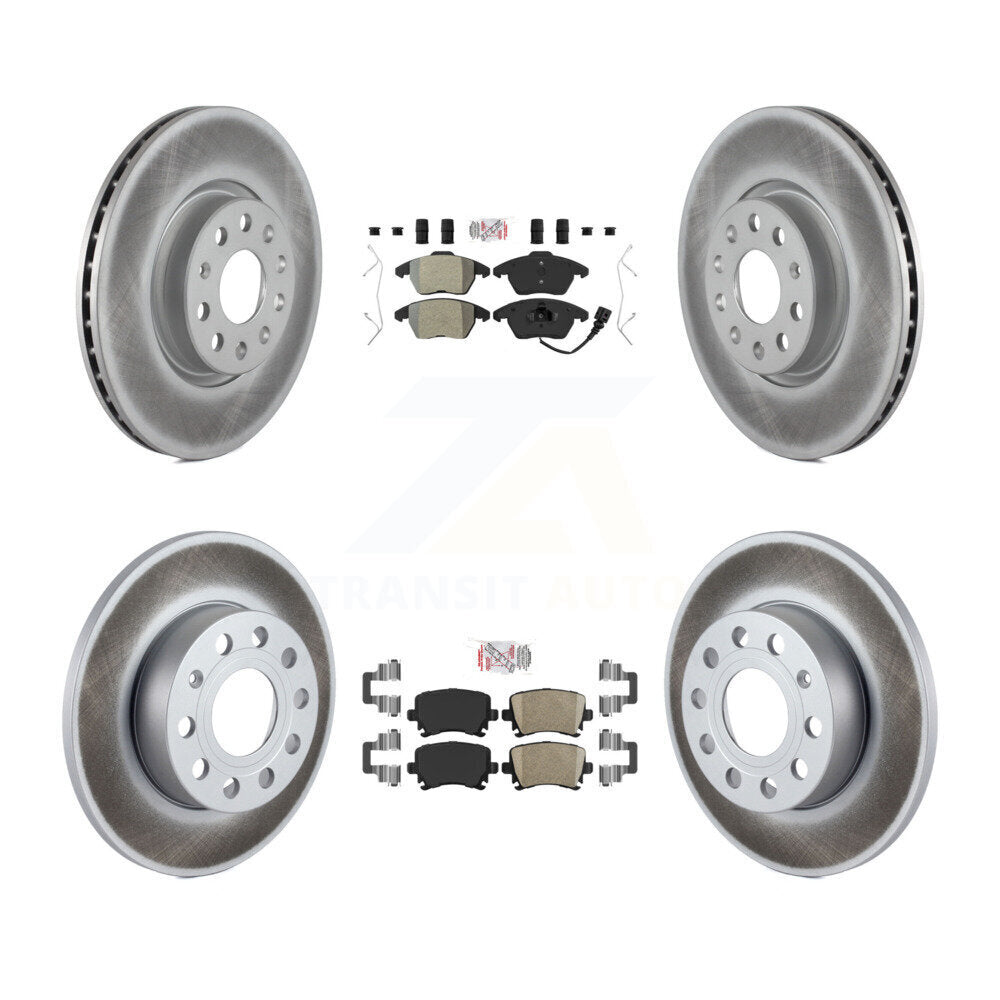 Front Semi-Metallic Rear Ceramic Pad Coated Brake Rotor Kit For Volkswagen Rabbit Audi A3 KGA-103045