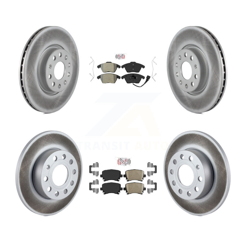 Front Semi-Metallic Rear Ceramic Pad Coated Brake Rotor Kit For Volkswagen Rabbit Audi A3 KGA-103046