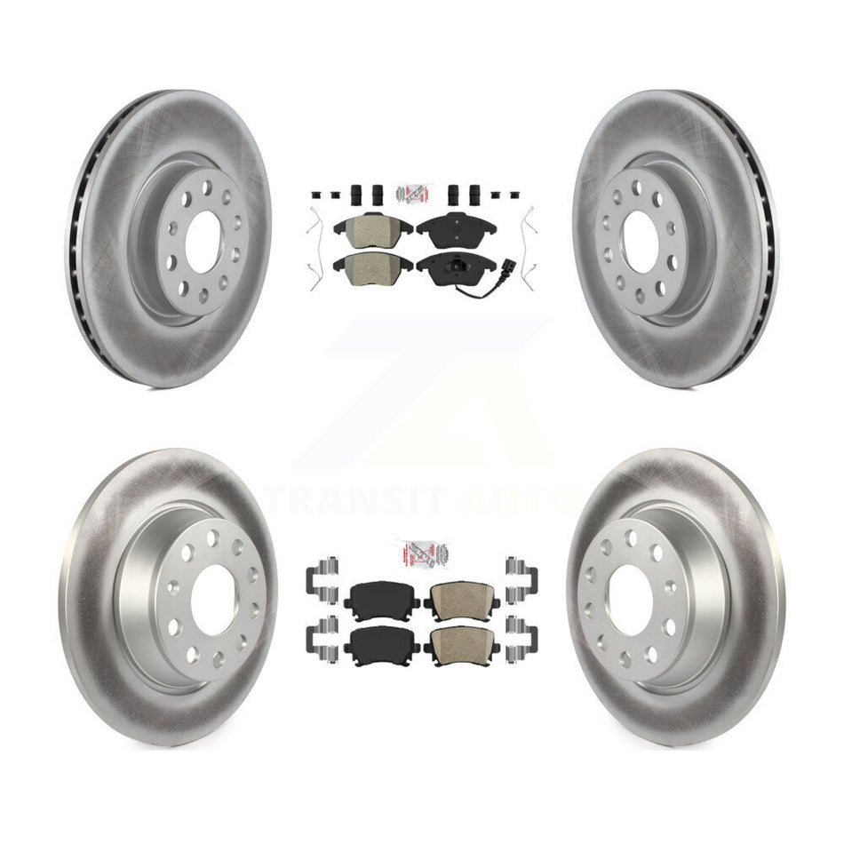 Front Semi-Metallic Rear Ceramic Pad Coat Brake Rotor Kit For Volkswagen CC GTI Passat A3 KGA-103047