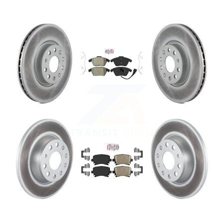 Front Semi-Metallic Rear Ceramic Pad Coated Brake Rotor Kit For Volkswagen GTI Passat Eos KGA-103050