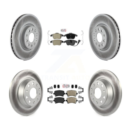 Front Semi-Metallic Rear Ceramic Pad Coated Brake Rotor Kit For Volkswagen Tiguan Audi Q3 KGA-103053