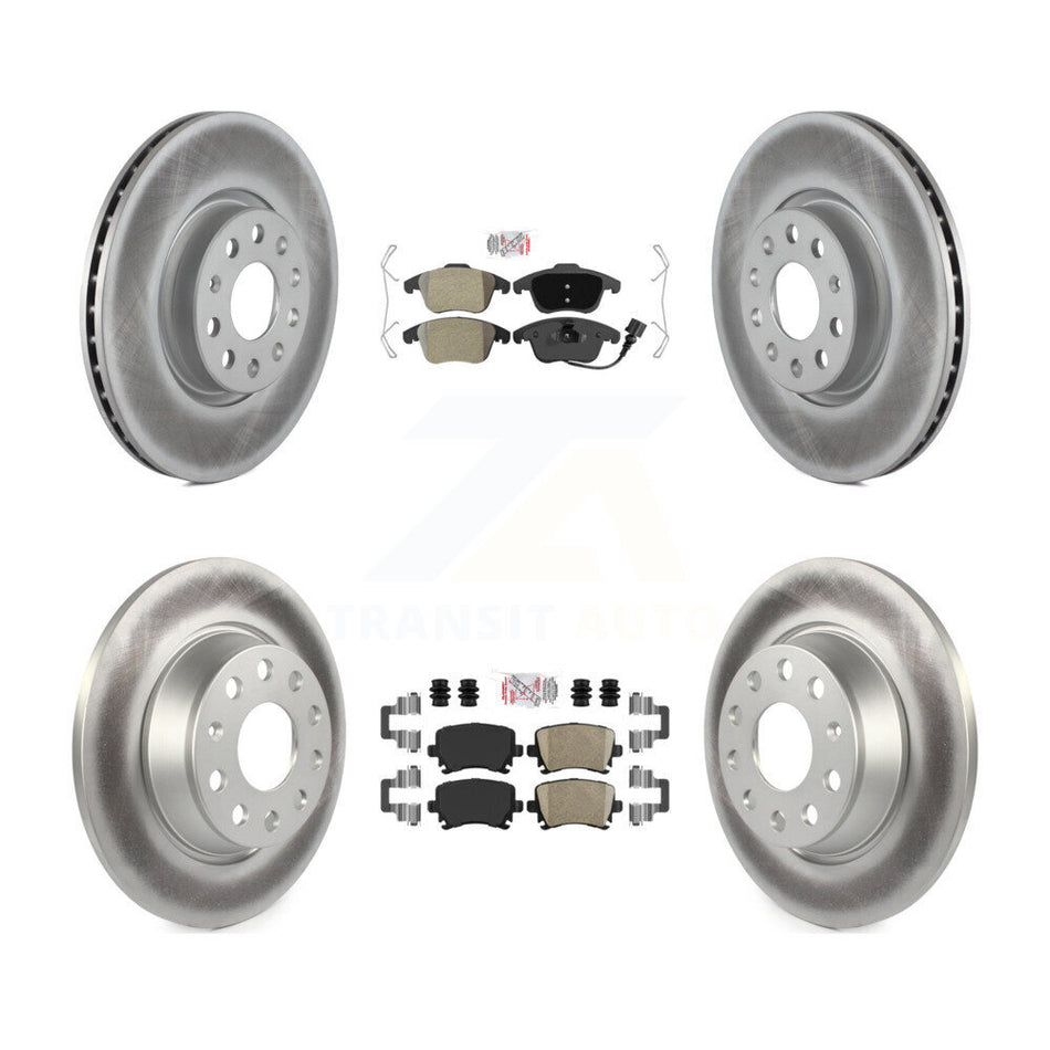 Front Semi-Metallic Rear Ceramic Pad Coated Brake Rotor Kit For Volkswagen Tiguan Audi Q3 KGA-103053