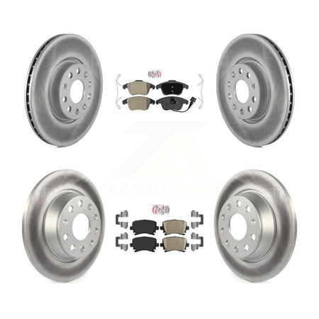Front Semi-Metallic Rear Ceramic Pad Coated Brake Rotor Kit For Volkswagen Tiguan Audi Q3 KGA-103054