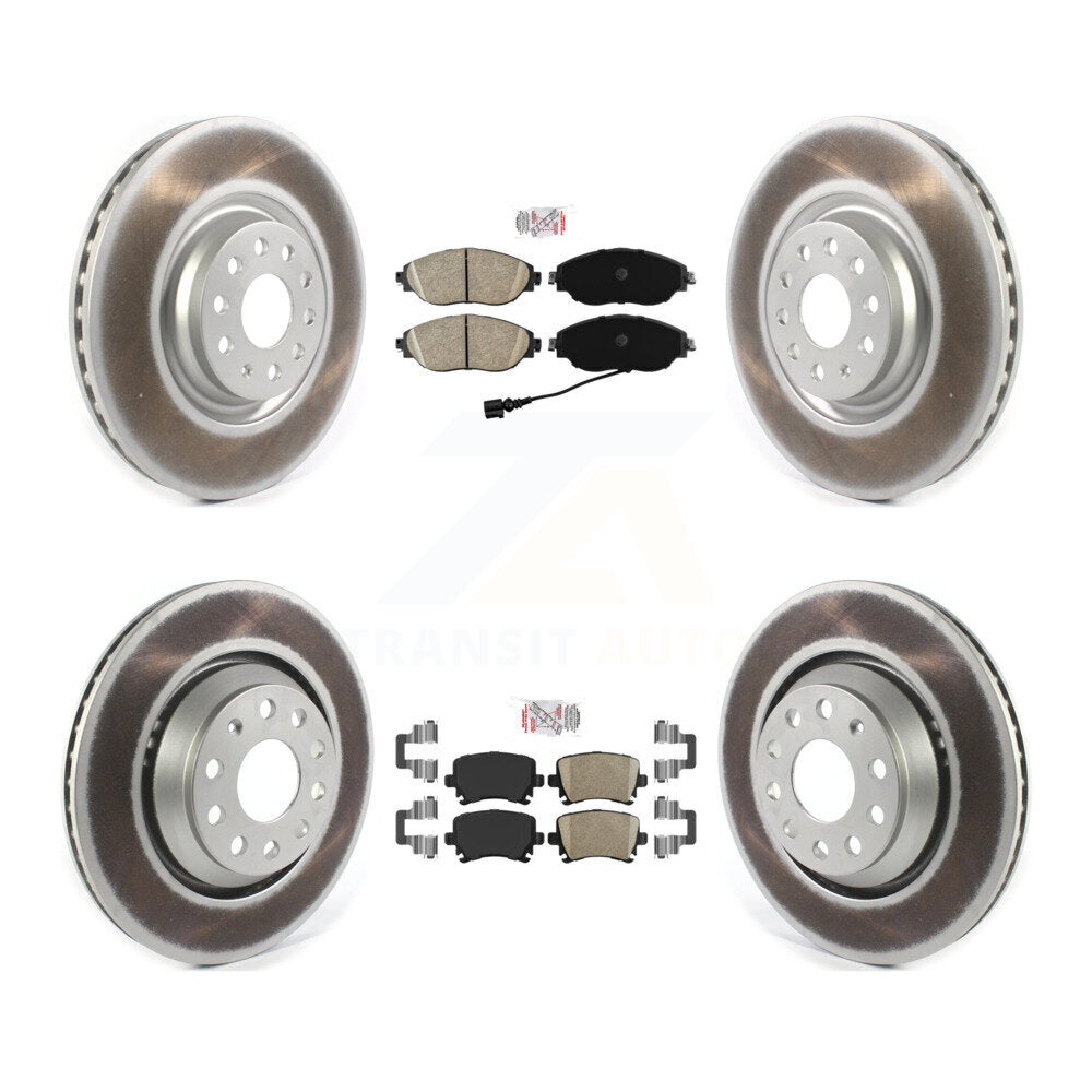 Front Rear Ceramic Pads And Coated Disc Brake Rotors Kit For Volkswagen GTI KGA-103056