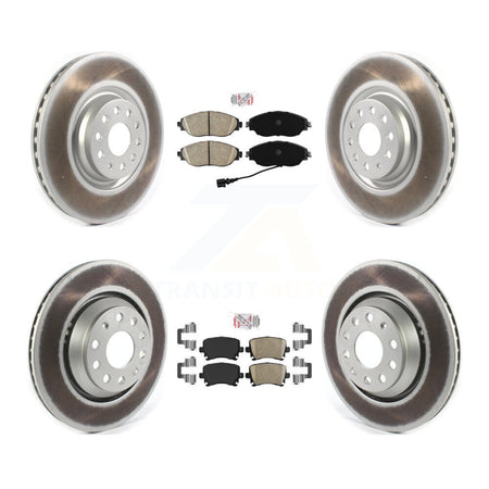 Front Rear Ceramic Pads And Coated Disc Brake Rotors Kit For Volkswagen GTI KGA-103056
