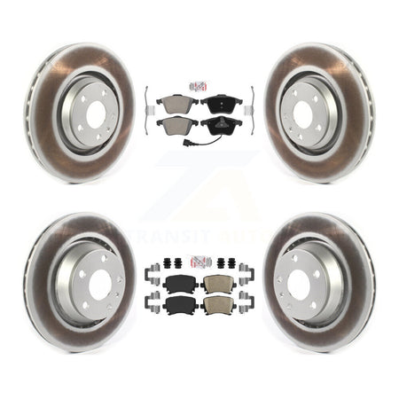 Front Semi-Metallic Rear Ceramic Pad Coat Brake Rotors Kit For 2009-2015 Audi TTS Quattro KGA-103059