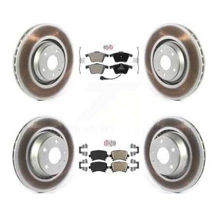 Front Semi-Metallic Rear Ceramic Pad Coat Brake Rotors Kit For 2009-2015 Audi TTS Quattro KGA-103061