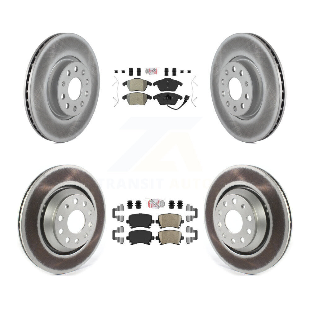 Front Semi-Metallic Rear Ceramic Pad Coated Disc Brake Rotor Kit For Volkswagen Passat CC KGA-103077