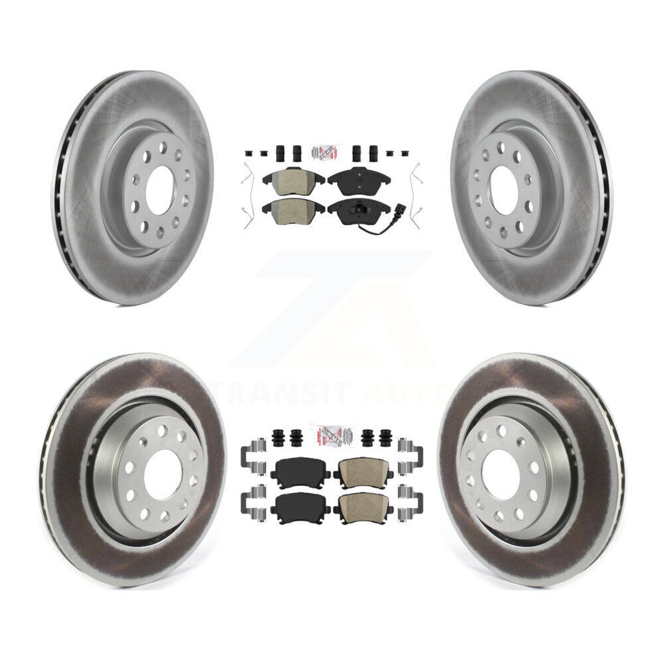 Front Semi-Metallic Rear Ceramic Pad Coated Disc Brake Rotor Kit For Volkswagen Passat CC KGA-103077