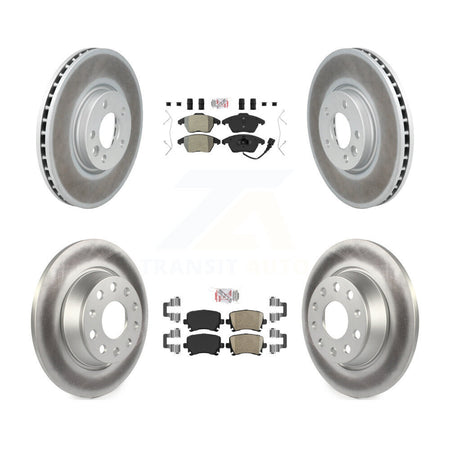 Front Semi-Metallic Rear Ceramic Pads And Coated Disc Brake Rotors Kit For Volkswagen CC KGA-103081