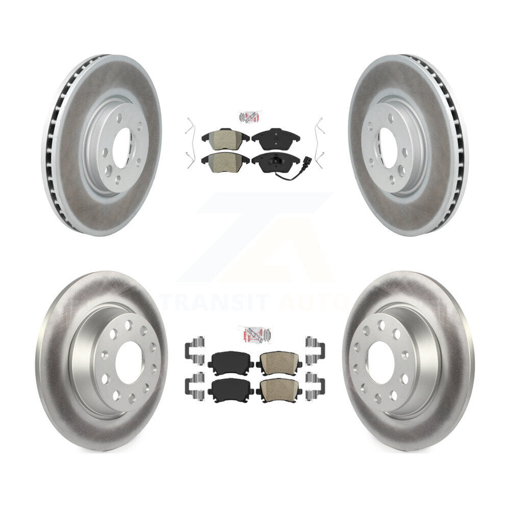 Front Semi-Metallic Rear Ceramic Pads And Coated Disc Brake Rotors Kit For Volkswagen CC KGA-103082