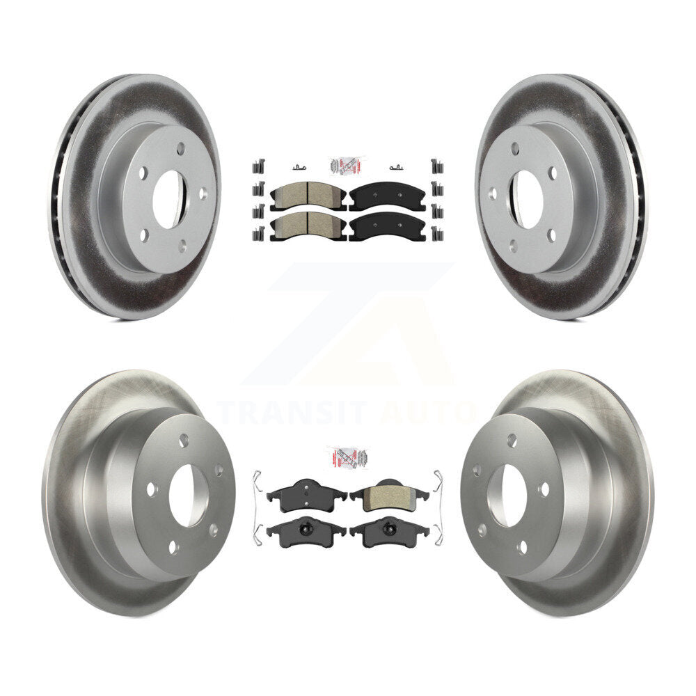 Front Rear Semi-Metallic Pads And Coated Disc Brake Rotors Kit For Jeep Grand Cherokee KGA-103092