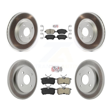 Front Rear Semi-Metallic Pad And Coated Disc Brake Rotor Kit For 2014-2019 Ford Fiesta ST KGA-103102
