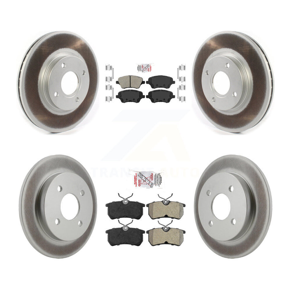 Front Rear Semi-Metallic Pad And Coated Disc Brake Rotor Kit For 2014-2019 Ford Fiesta ST KGA-103102