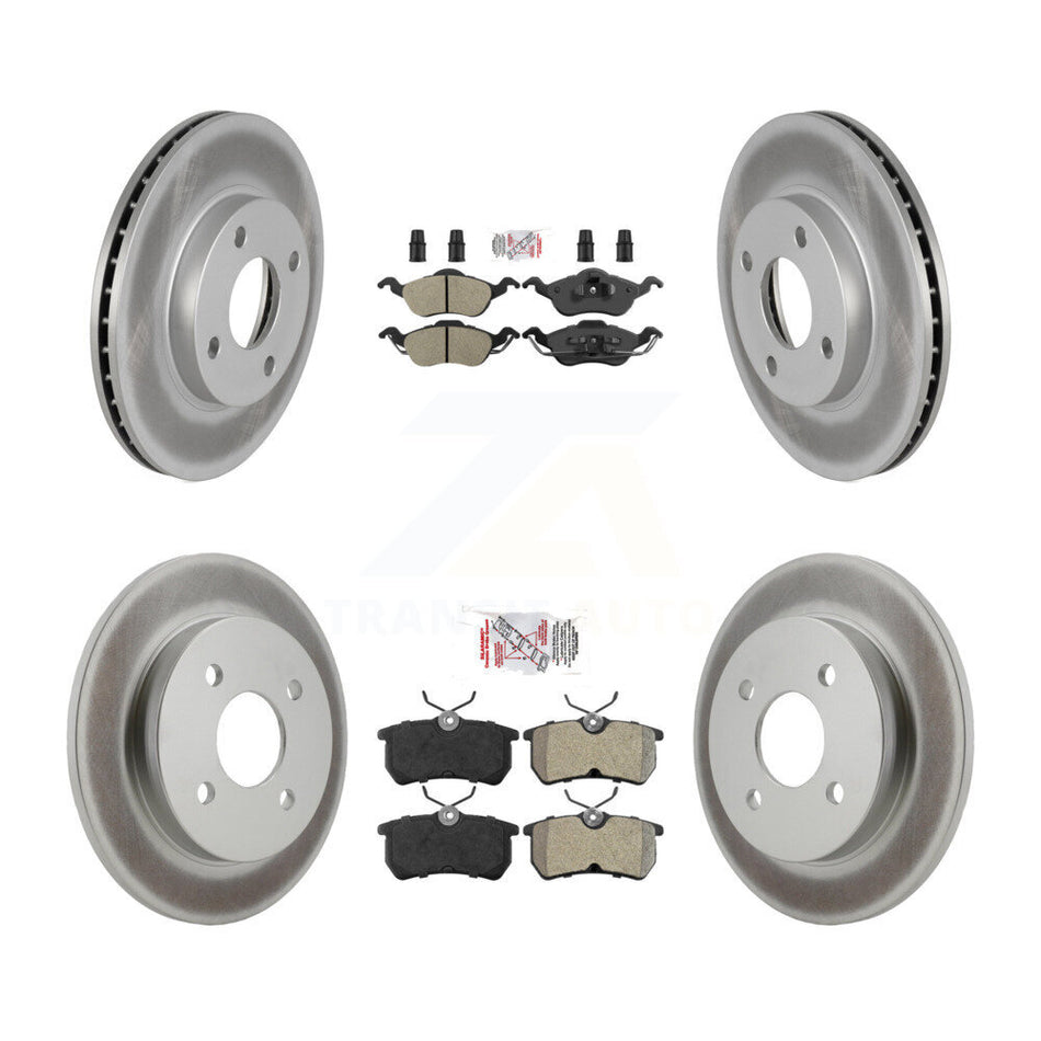 Front Rear Semi-Metallic Pads And Coated Disc Brake Rotors Kit For Ford Focus KGA-103103