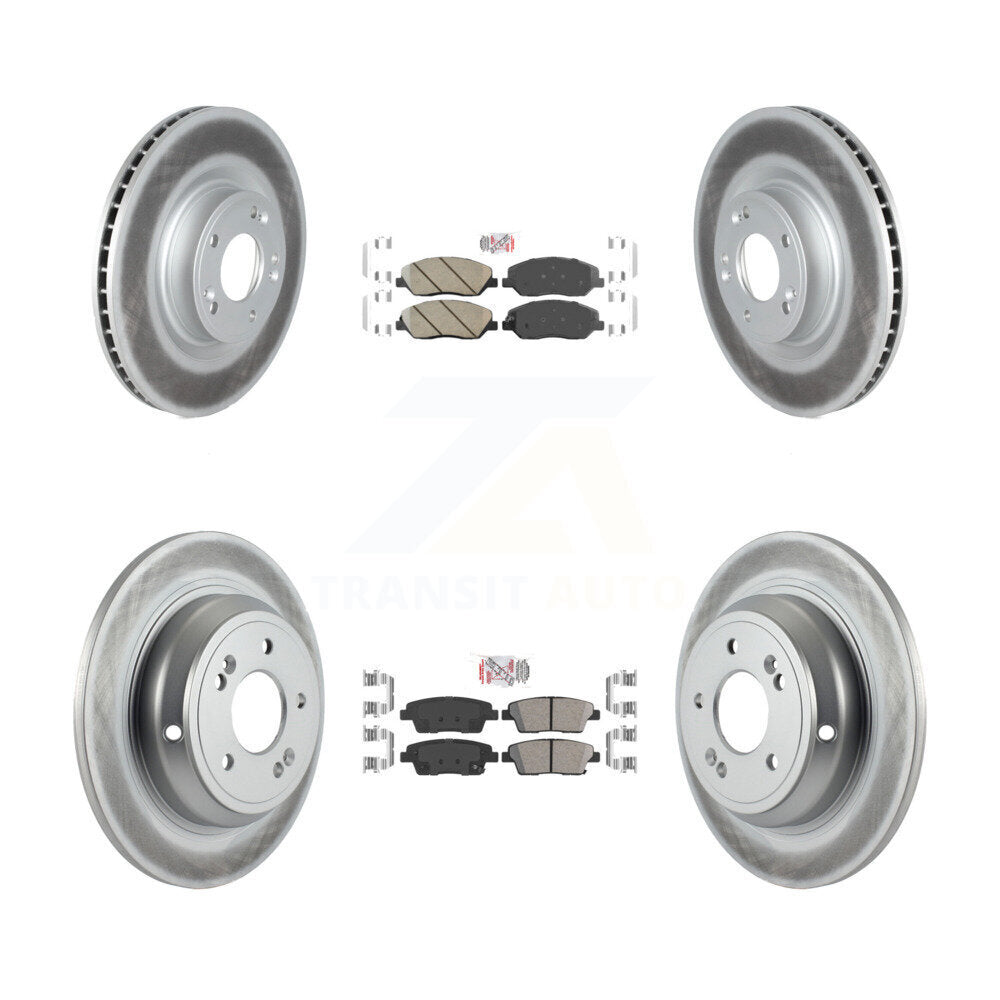 Front Rear Ceramic Pads And Coated Disc Brake Rotors Kit For Hyundai Genesis 3.8L KGA-103108