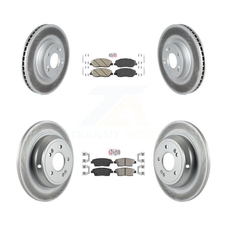 Front Rear Ceramic Pads And Coated Disc Brake Rotors Kit For Hyundai Genesis 3.8L KGA-103108